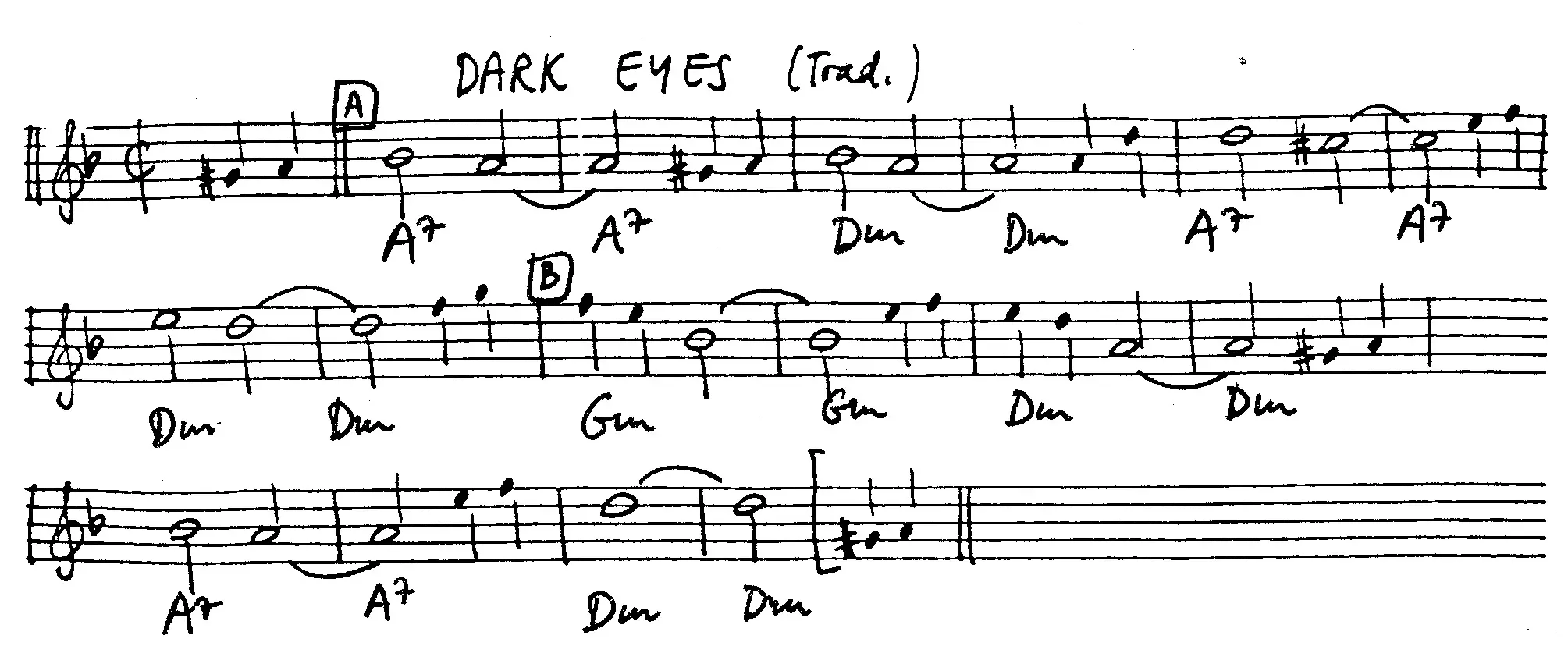 dark eyes partition gratuite - Offerte par The Jungle Jazz Band